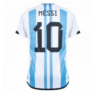 Herren Fußballbekleidung Argentinien Lionel Messi #10 Heimtrikot WM 2022 Kurzarm